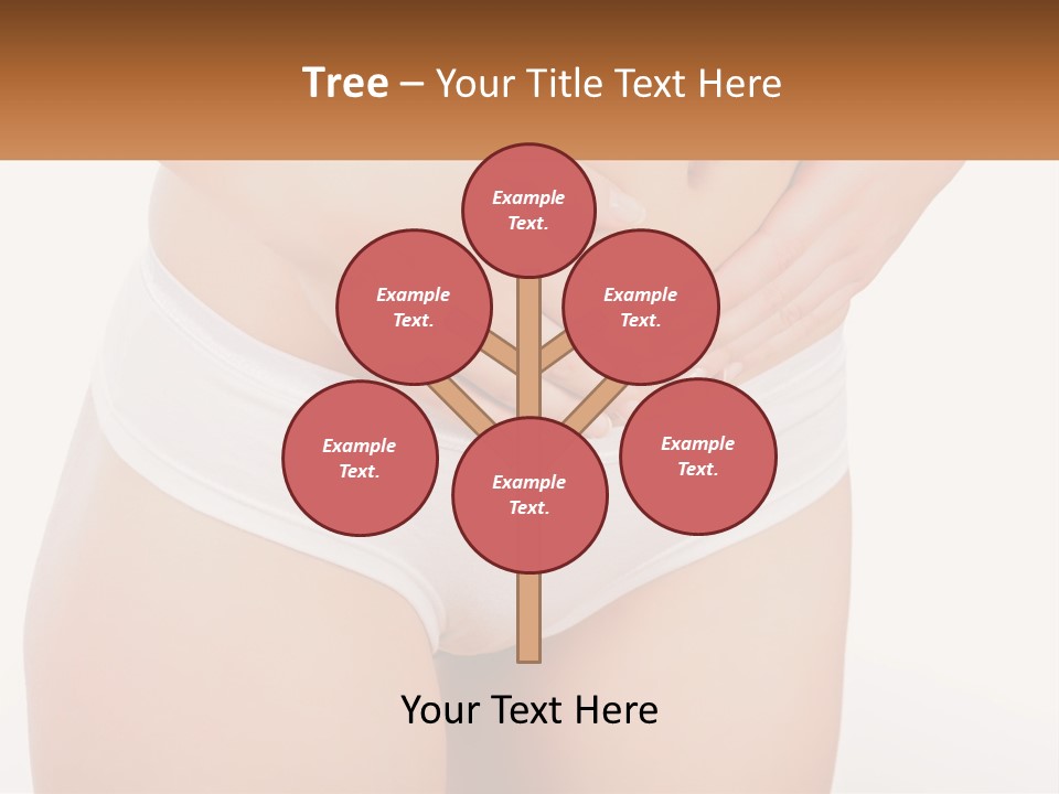 A Woman's Stomach With Her Hands On Her Stomach PowerPoint Template