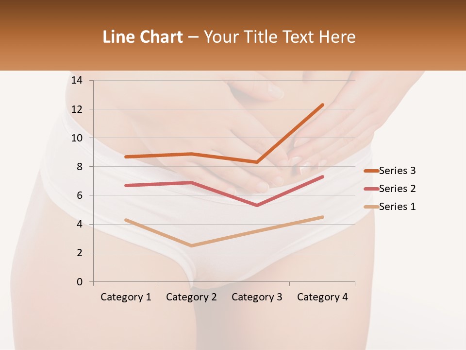 A Woman's Stomach With Her Hands On Her Stomach PowerPoint Template