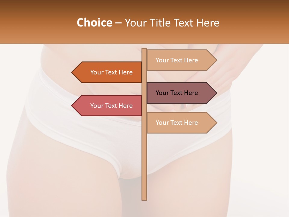 A Woman's Stomach With Her Hands On Her Stomach PowerPoint Template