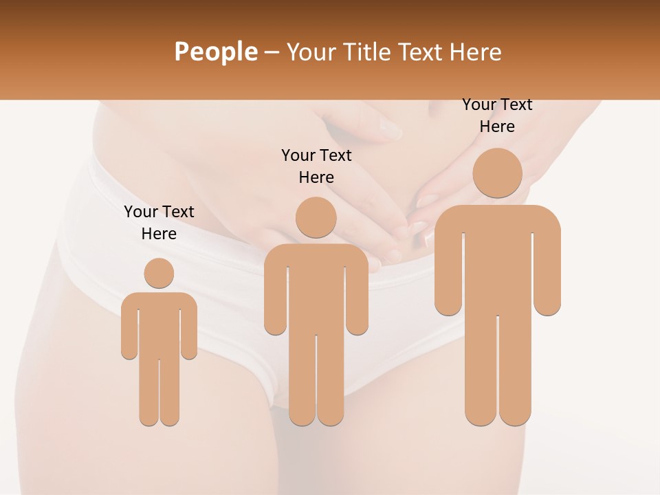 A Woman's Stomach With Her Hands On Her Stomach PowerPoint Template