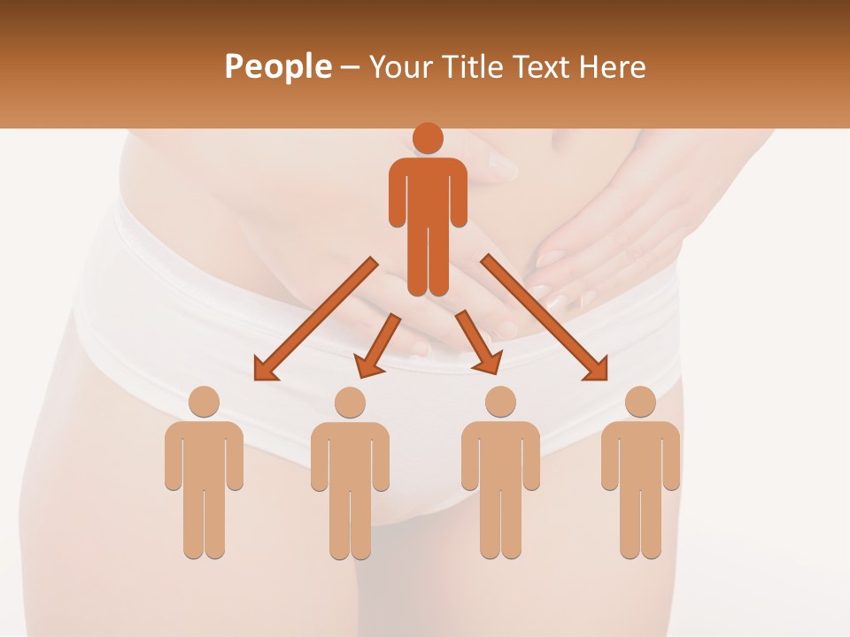 A Woman's Stomach With Her Hands On Her Stomach PowerPoint Template
