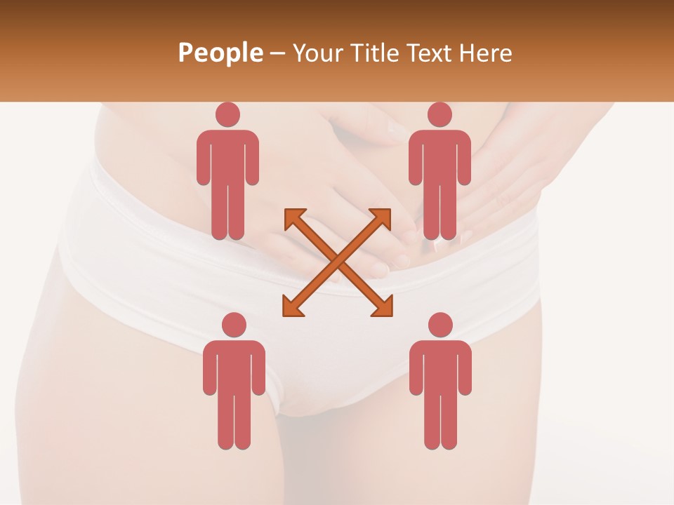 A Woman's Stomach With Her Hands On Her Stomach PowerPoint Template