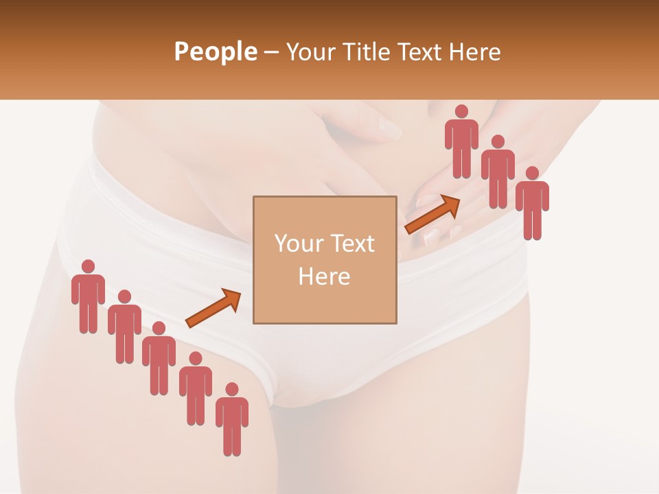 A Woman's Stomach With Her Hands On Her Stomach PowerPoint Template