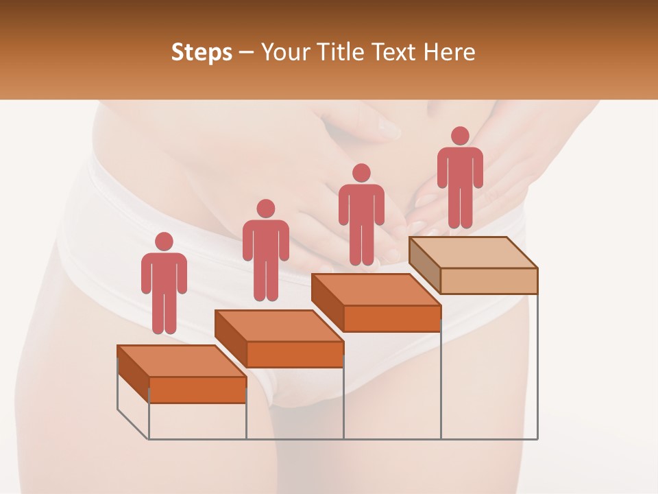 A Woman's Stomach With Her Hands On Her Stomach PowerPoint Template
