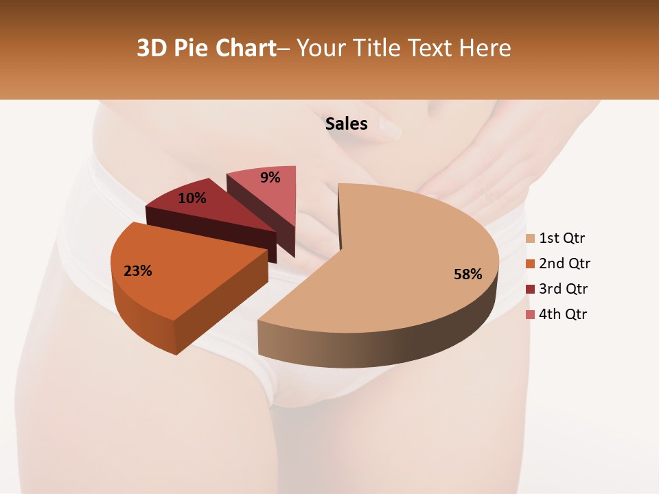 A Woman's Stomach With Her Hands On Her Stomach PowerPoint Template