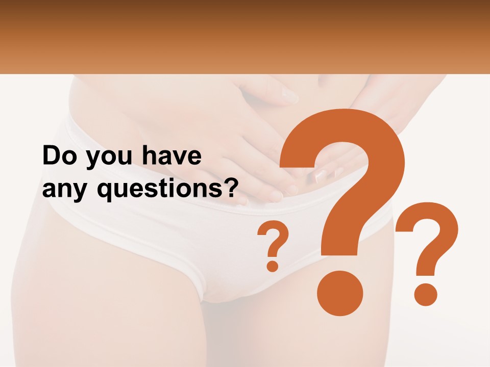 A Woman's Stomach With Her Hands On Her Stomach PowerPoint Template