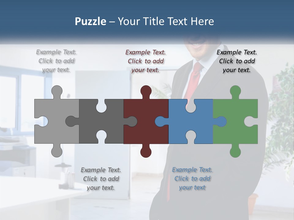 A Man In A Suit Standing In A Room PowerPoint Template