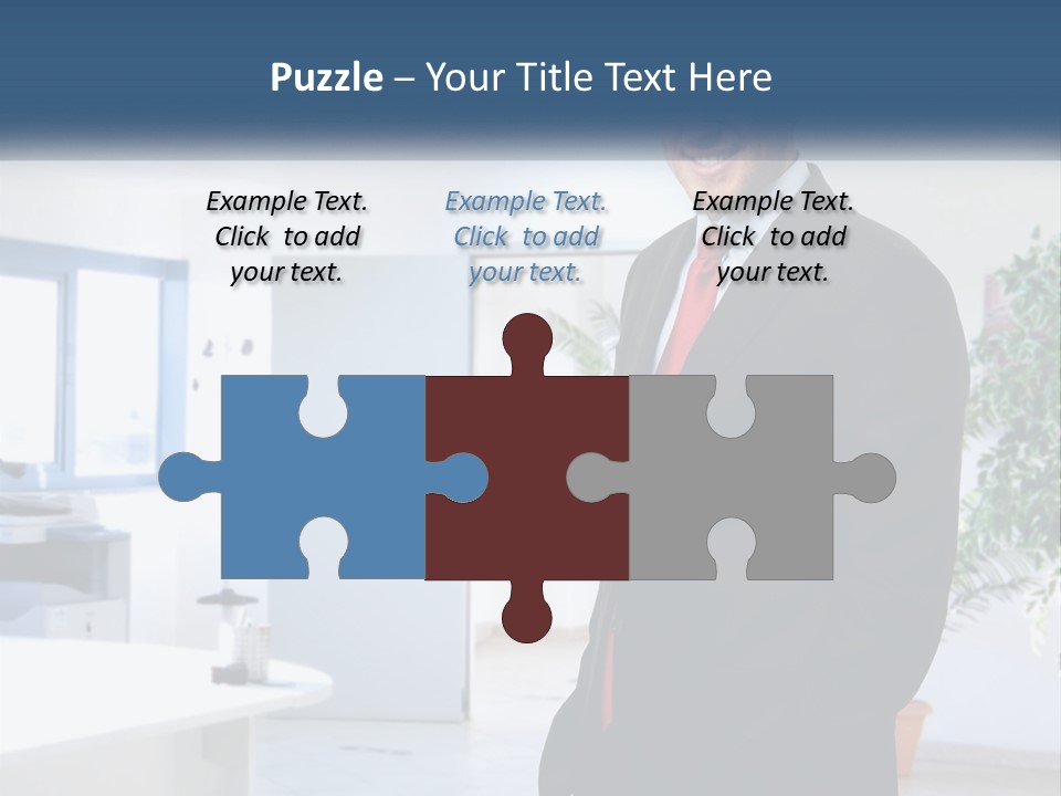 A Man In A Suit Standing In A Room PowerPoint Template