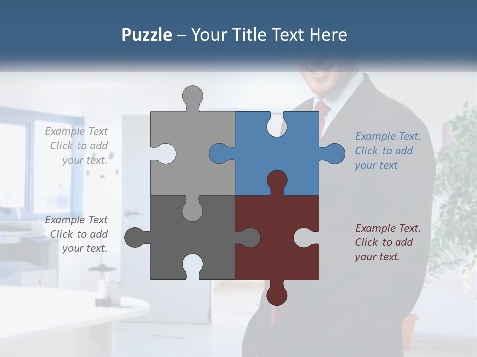 A Man In A Suit Standing In A Room PowerPoint Template