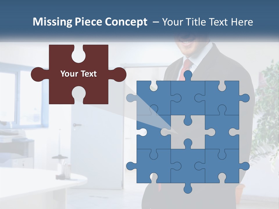 A Man In A Suit Standing In A Room PowerPoint Template