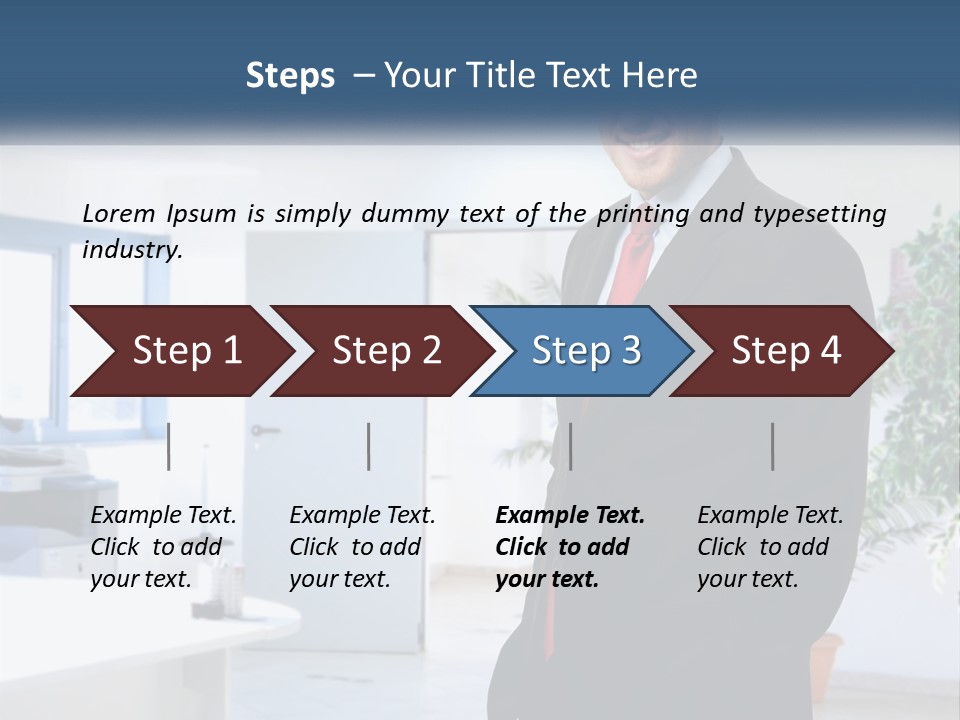 A Man In A Suit Standing In A Room PowerPoint Template
