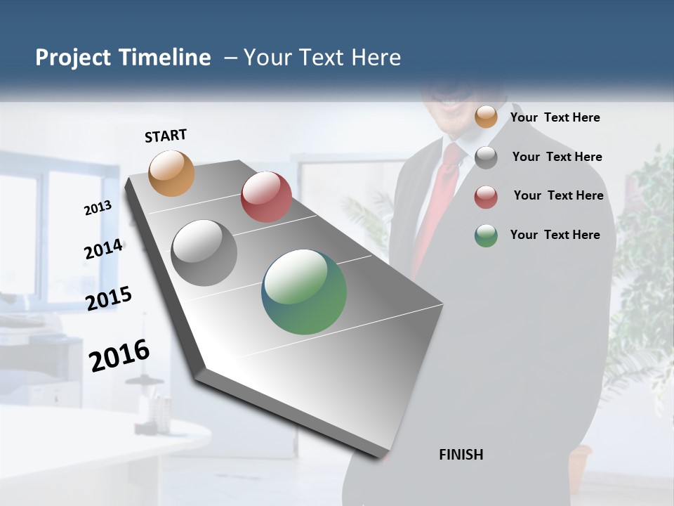 A Man In A Suit Standing In A Room PowerPoint Template