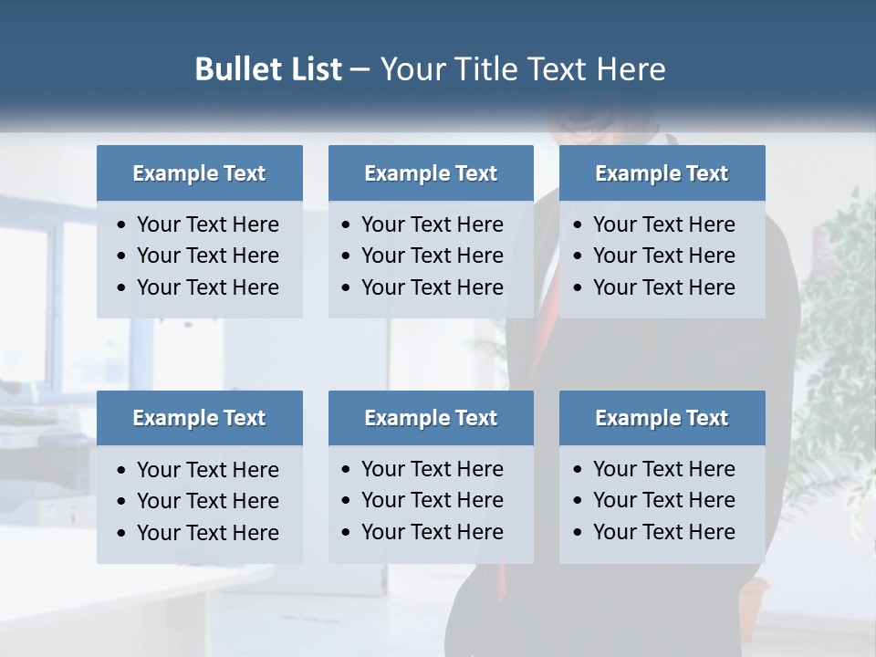 A Man In A Suit Standing In A Room PowerPoint Template