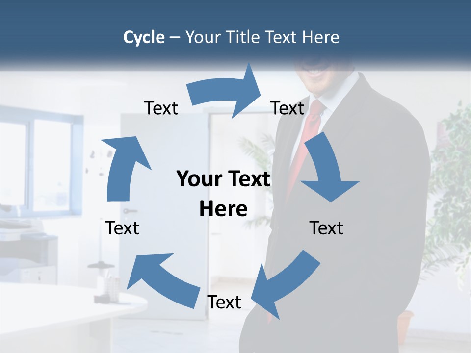 A Man In A Suit Standing In A Room PowerPoint Template