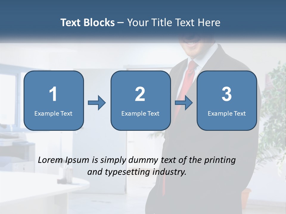 A Man In A Suit Standing In A Room PowerPoint Template