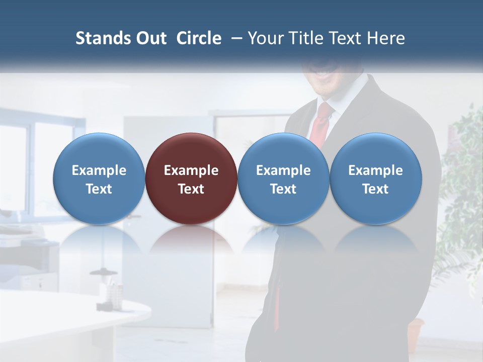 A Man In A Suit Standing In A Room PowerPoint Template