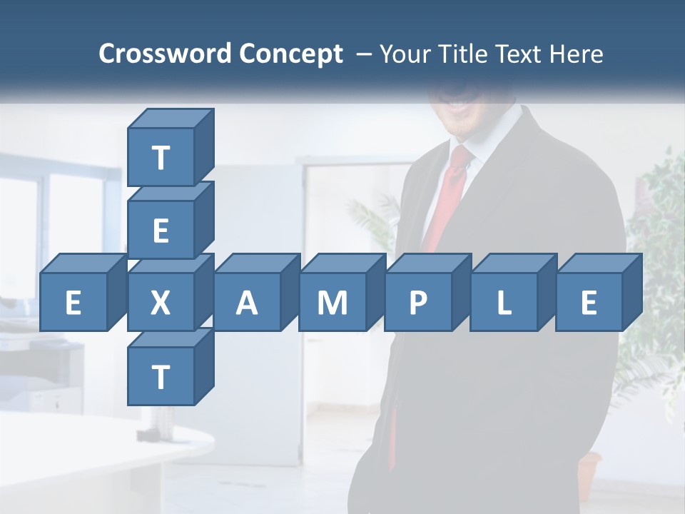 A Man In A Suit Standing In A Room PowerPoint Template