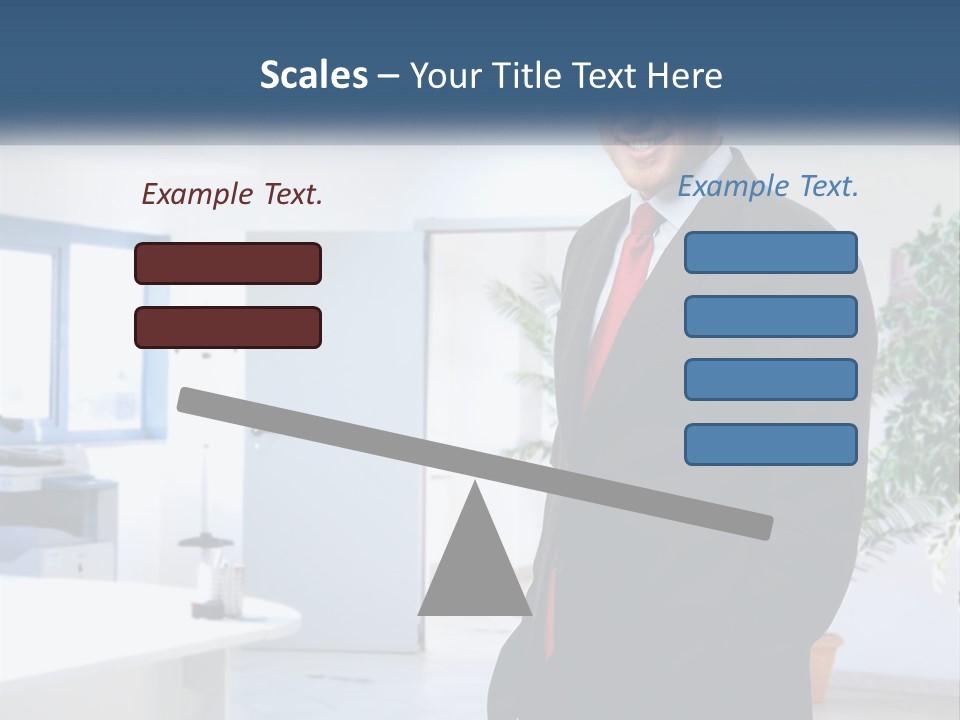 A Man In A Suit Standing In A Room PowerPoint Template