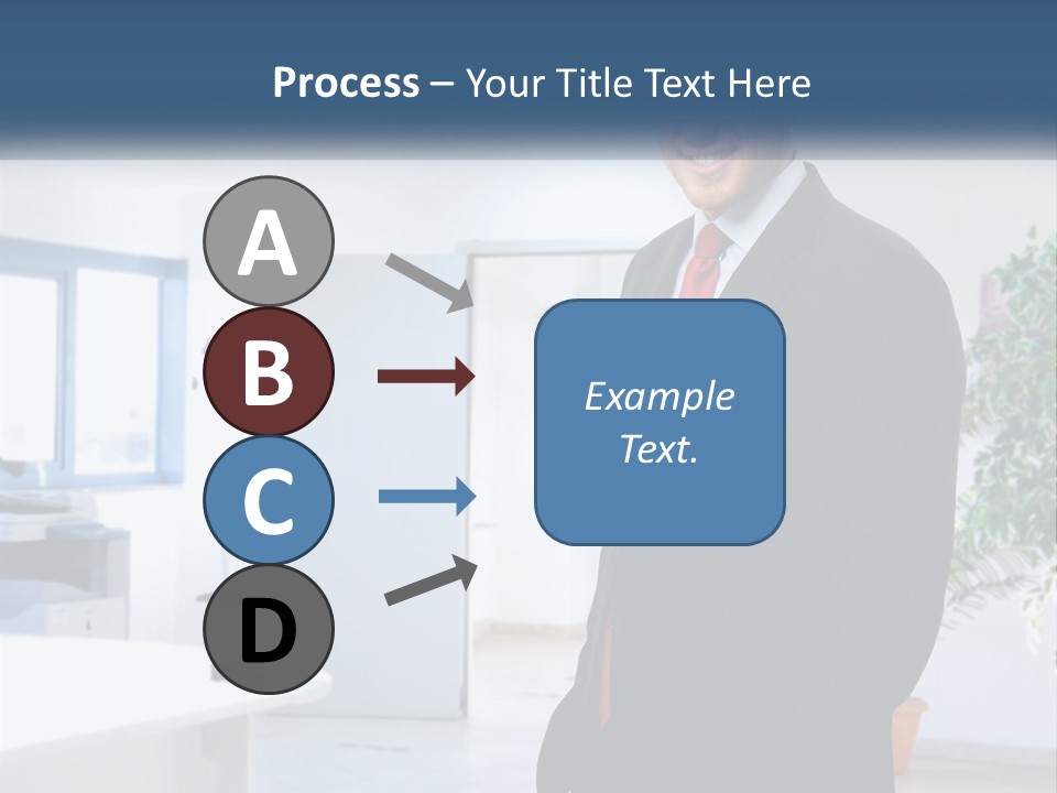 A Man In A Suit Standing In A Room PowerPoint Template
