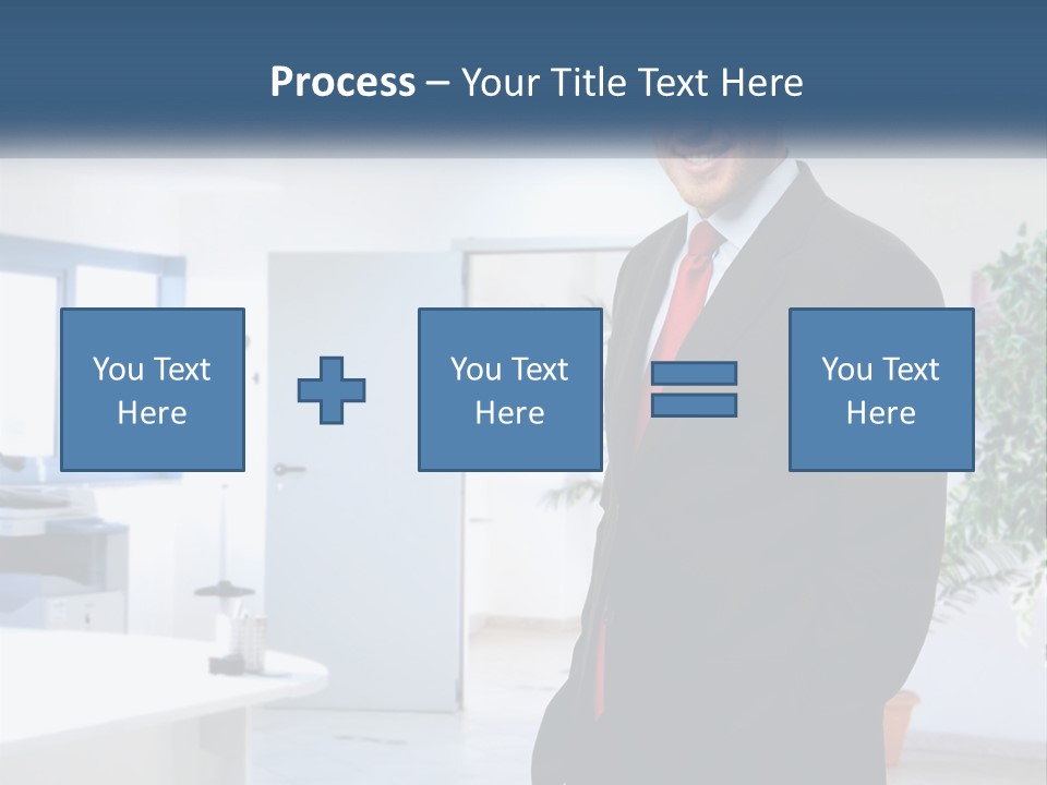 A Man In A Suit Standing In A Room PowerPoint Template