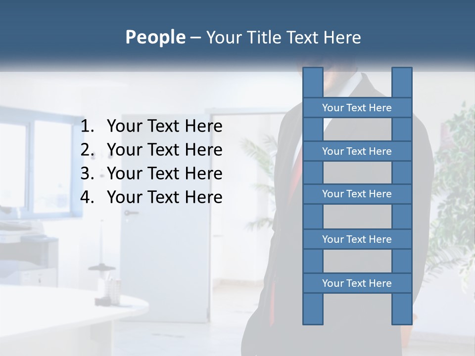 A Man In A Suit Standing In A Room PowerPoint Template