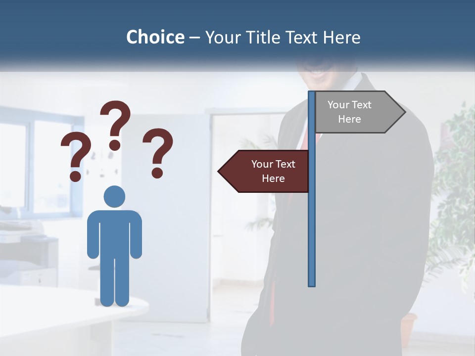 A Man In A Suit Standing In A Room PowerPoint Template
