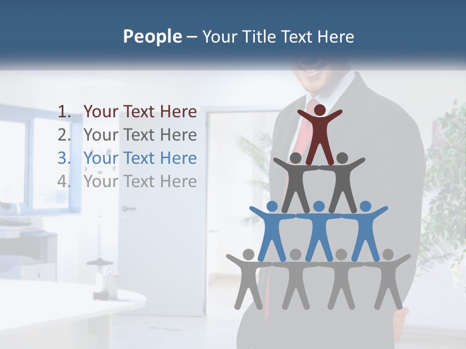 A Man In A Suit Standing In A Room PowerPoint Template