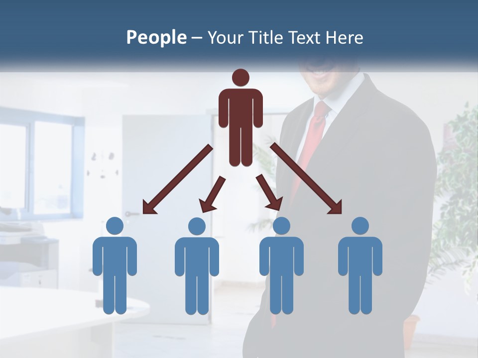 A Man In A Suit Standing In A Room PowerPoint Template