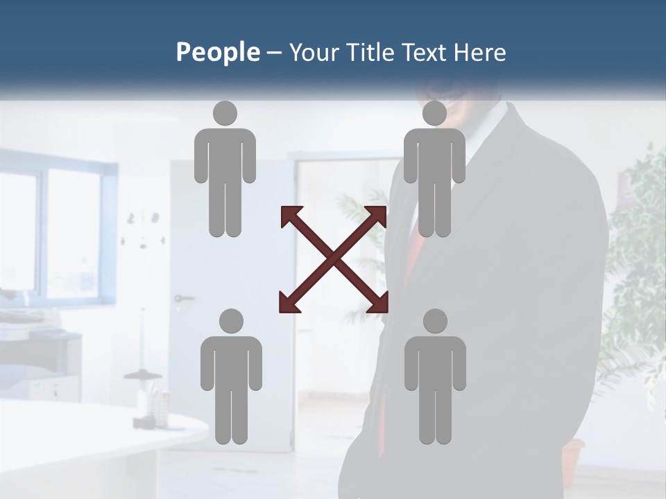 A Man In A Suit Standing In A Room PowerPoint Template