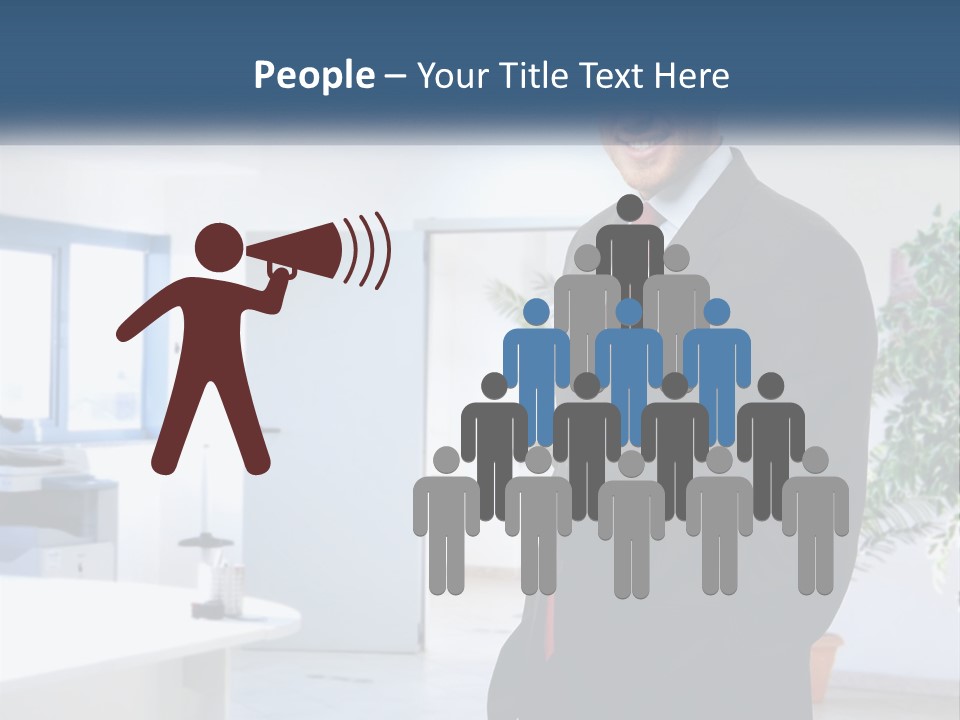 A Man In A Suit Standing In A Room PowerPoint Template