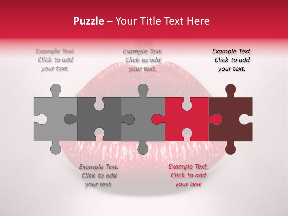 A Woman's Lips With Red Lipstick On A White Background PowerPoint Template