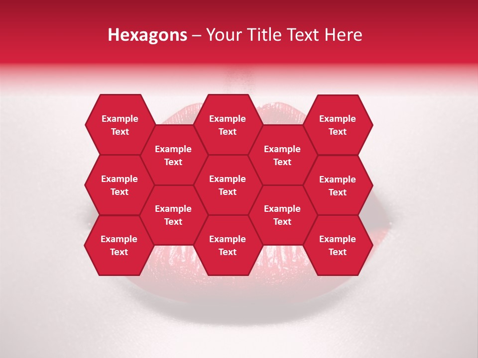A Woman's Lips With Red Lipstick On A White Background PowerPoint Template