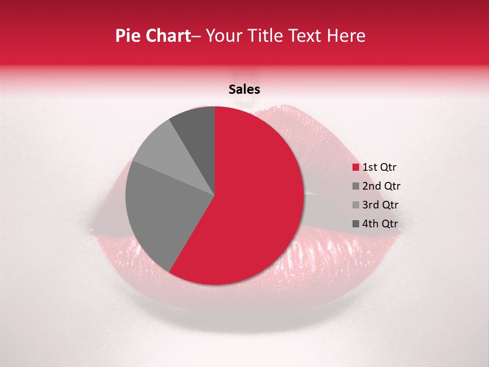 A Woman's Lips With Red Lipstick On A White Background PowerPoint Template