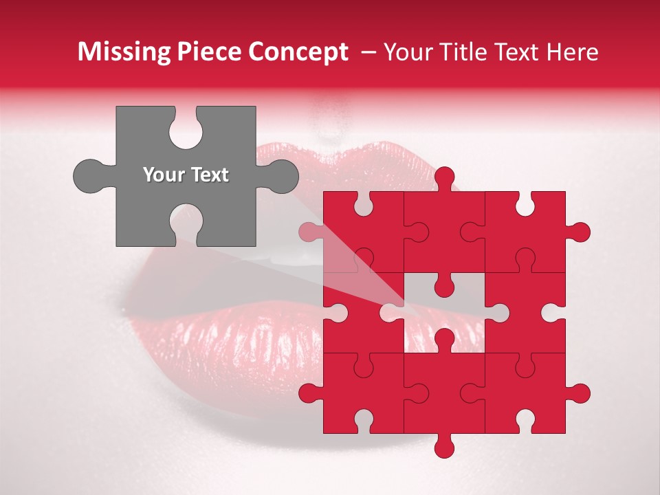 A Woman's Lips With Red Lipstick On A White Background PowerPoint Template