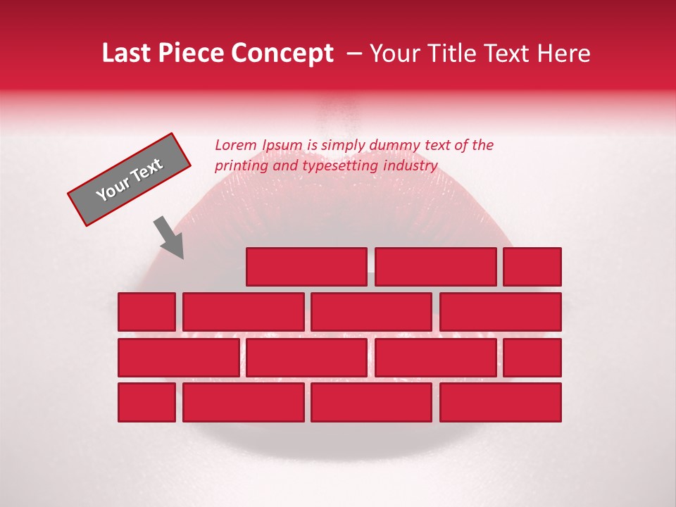 A Woman's Lips With Red Lipstick On A White Background PowerPoint Template