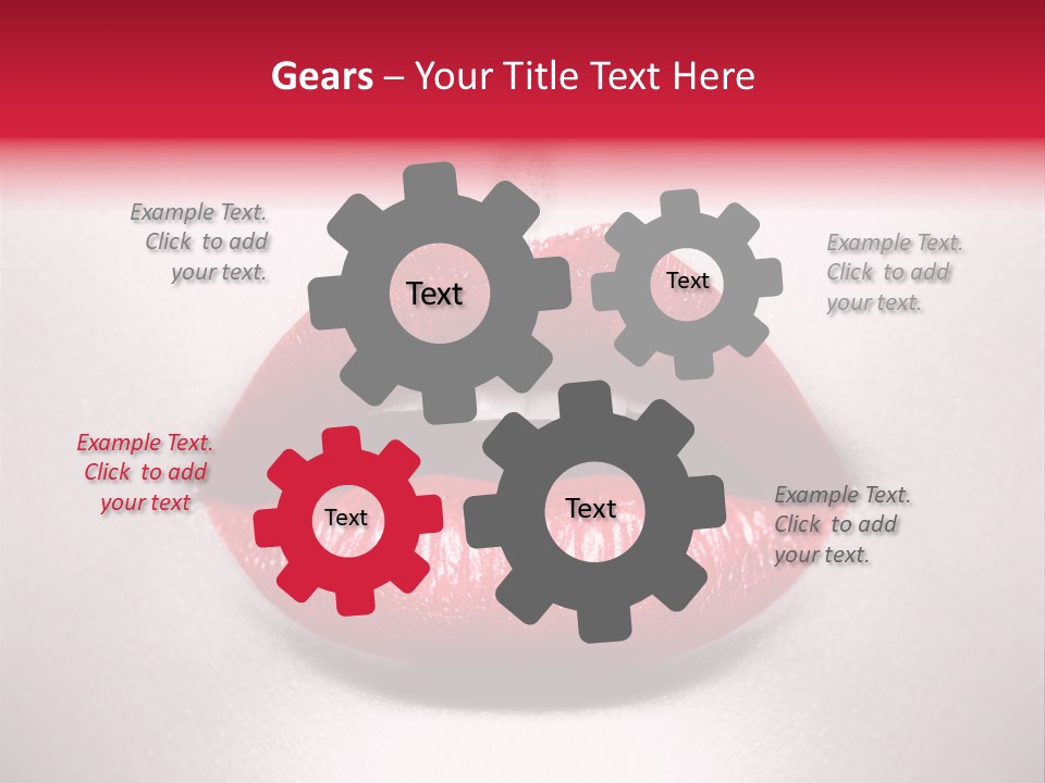 A Woman's Lips With Red Lipstick On A White Background PowerPoint Template