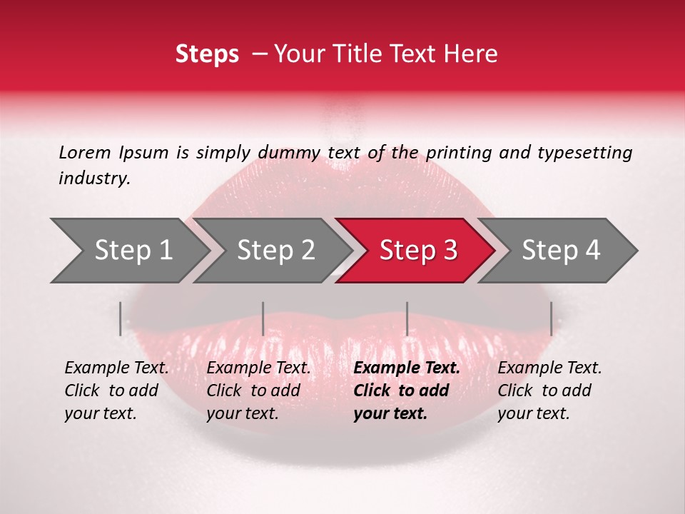 A Woman's Lips With Red Lipstick On A White Background PowerPoint Template
