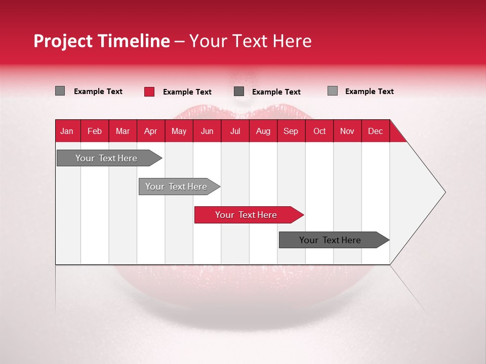 A Woman's Lips With Red Lipstick On A White Background PowerPoint Template