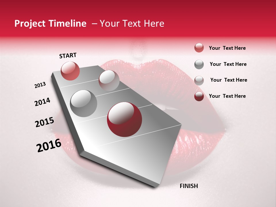 A Woman's Lips With Red Lipstick On A White Background PowerPoint Template