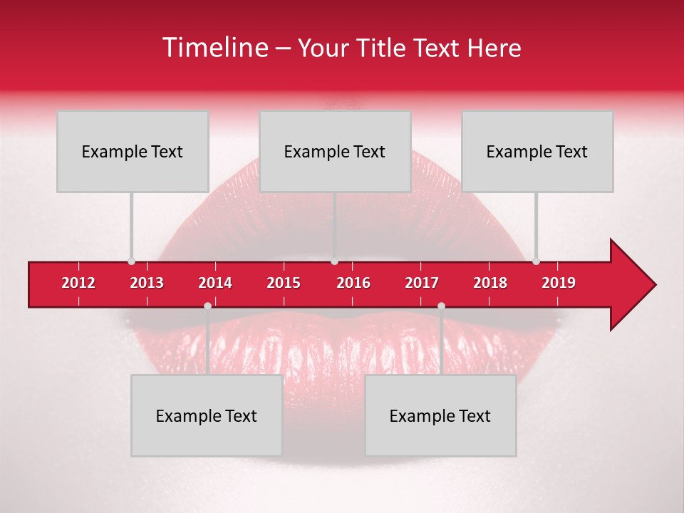 A Woman's Lips With Red Lipstick On A White Background PowerPoint Template
