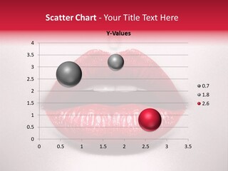 A Woman's Lips With Red Lipstick On A White Background PowerPoint Template