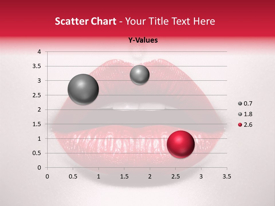 A Woman's Lips With Red Lipstick On A White Background PowerPoint Template