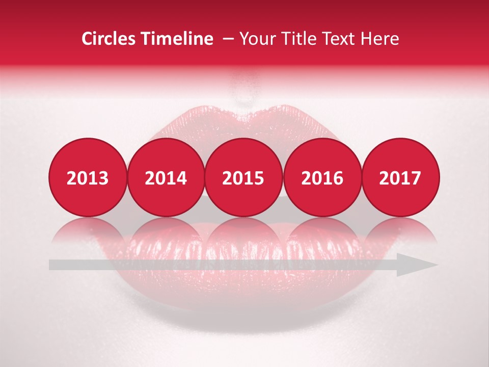 A Woman's Lips With Red Lipstick On A White Background PowerPoint Template