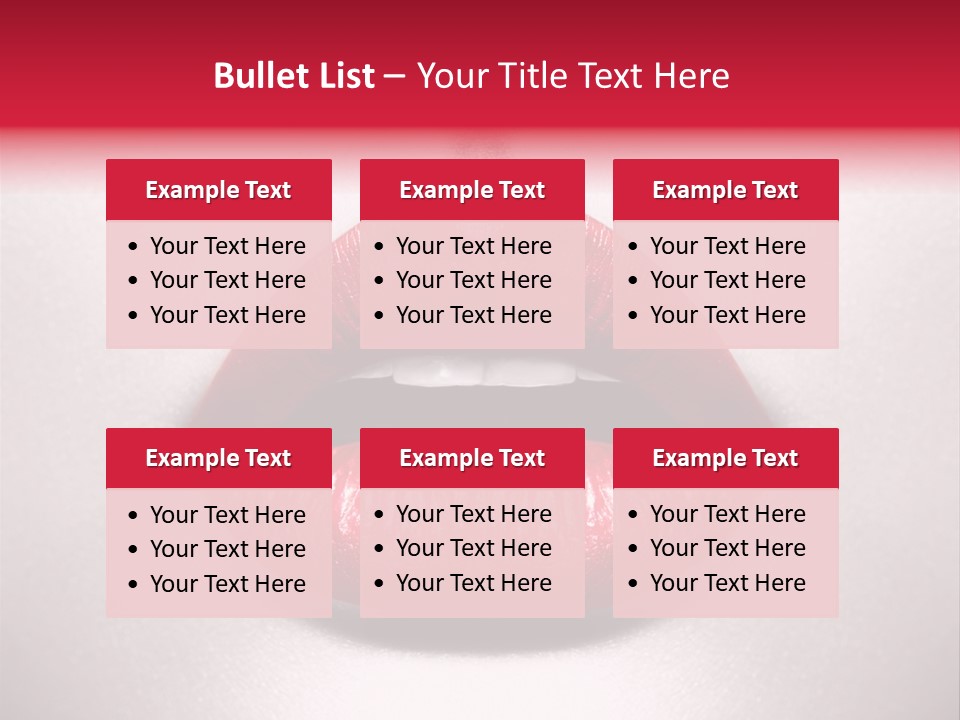 A Woman's Lips With Red Lipstick On A White Background PowerPoint Template
