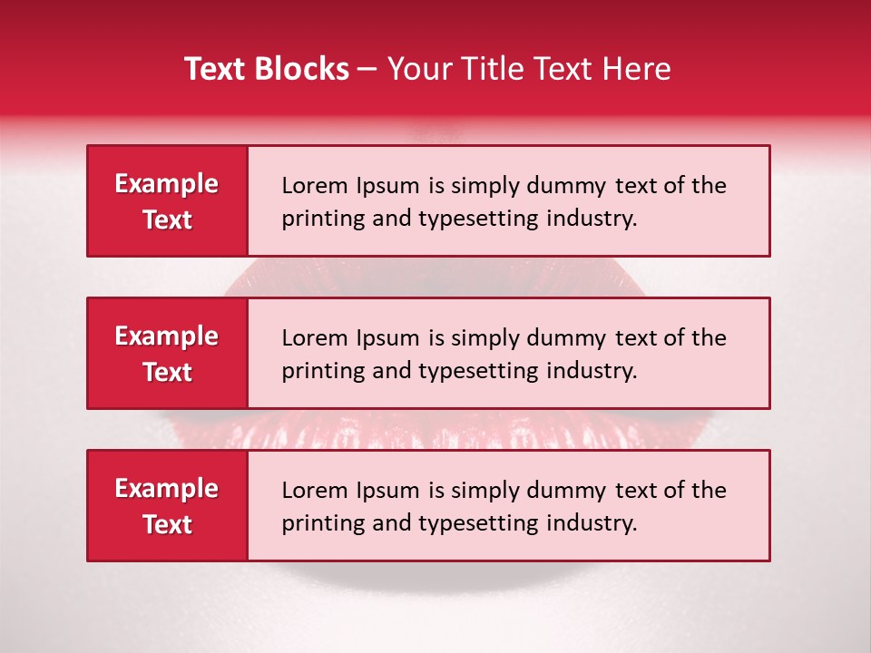 A Woman's Lips With Red Lipstick On A White Background PowerPoint Template