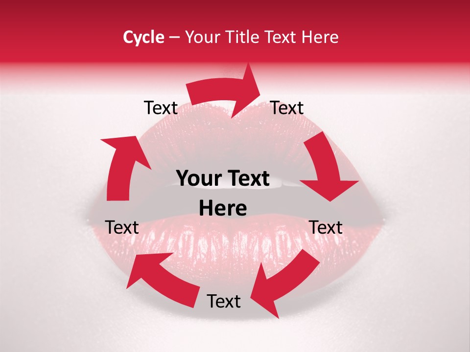 A Woman's Lips With Red Lipstick On A White Background PowerPoint Template