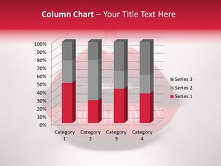 A Woman's Lips With Red Lipstick On A White Background PowerPoint Template