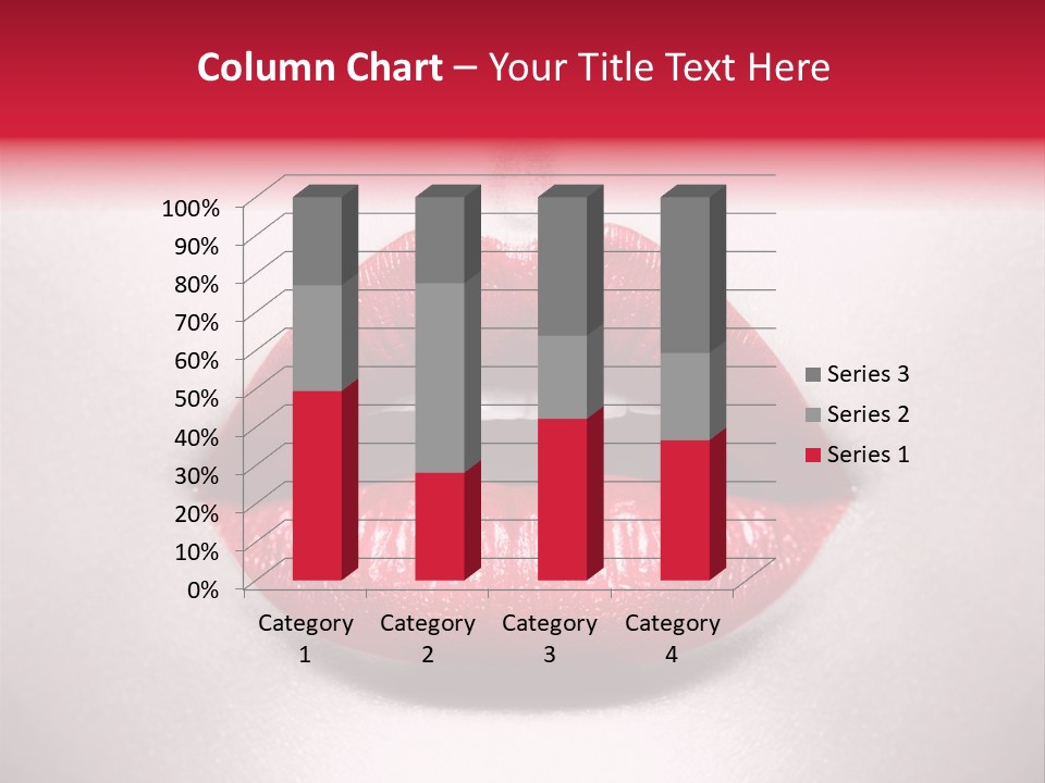 A Woman's Lips With Red Lipstick On A White Background PowerPoint Template