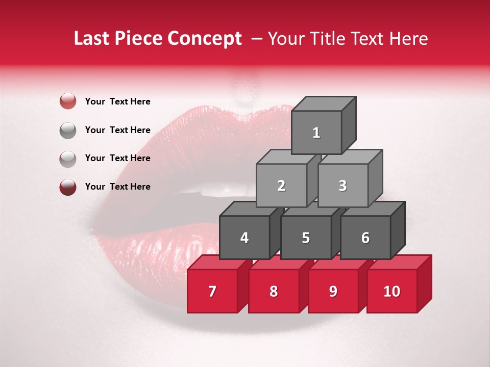 A Woman's Lips With Red Lipstick On A White Background PowerPoint Template