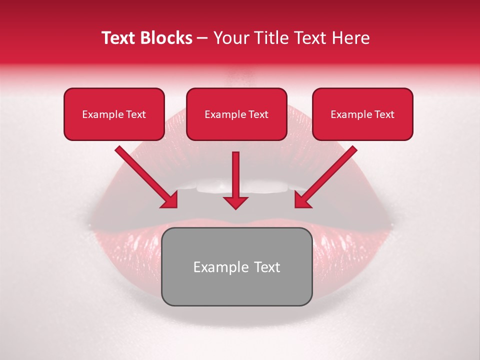 A Woman's Lips With Red Lipstick On A White Background PowerPoint Template